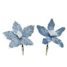 FIORE CON CLIP 13CM AZZURRO