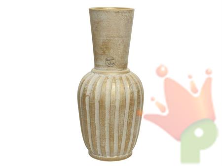 VASO IN TERRACOTTA 40CM BIANCO/ORO