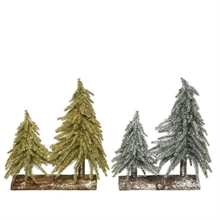 MINI ALBERI SU TRONCO 28CM ORO/ARGENTO GLITTER