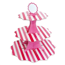 ALZATINA 3 PIANI 35-26-21X H.35CM STRIPES FUCSIA