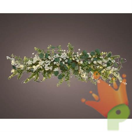 GHIRLANDA CON BACCHE H. 28CM 60 LUCI LED BIANCO CALDO