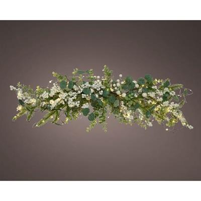 GHIRLANDA CON BACCHE H. 28CM 60 LUCI LED BIANCO CALDO