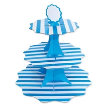 ALZATINA 3 PIANI 35-26-21X H.35CM STRIPES TURCHESE