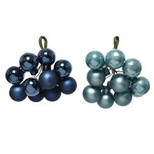 PALLINE DI NATALE A GRAPPOLO BLU E CELESTE 10 PZ