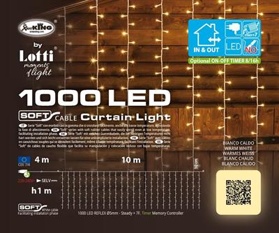 TENDA 10XH.1MT 1000 LED BIANCO CALDO 5MM TIMER MEMORY CONTROLLER