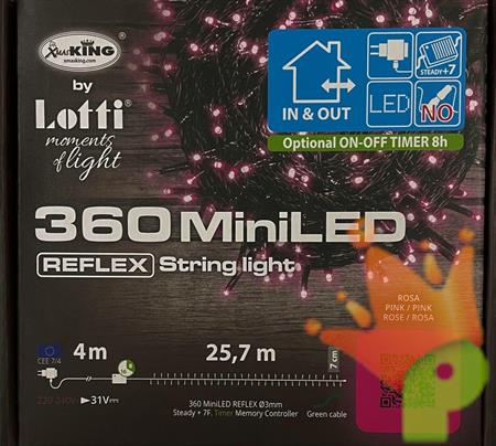 LUCI DI NATALE 360 MINILED ROSA