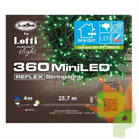 CATENA TLG 360 MINILED VERDE 3MM CONTROLLER 8G TIMER TRASFORMATO