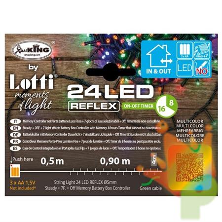 LUCI DI NATALE A BATTERIA 24 LED MULTICOLOR