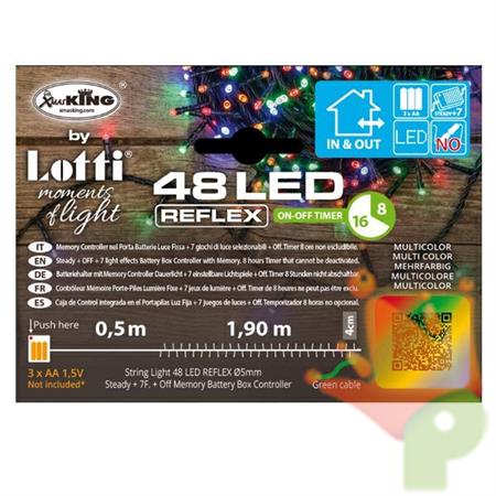 LUCI DI NATALE A BATTERIA 48 LED MULTICOLOR