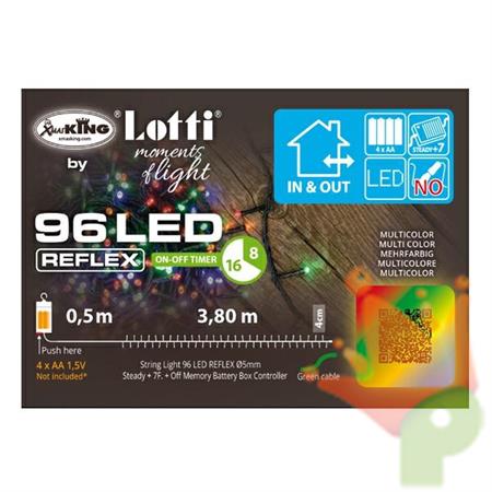 LUCI DI NATALE A BATTERIA 96 LED MULTICOLOR