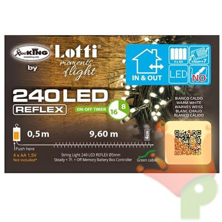 LUCI DI NATALE A BATTERIA 240 LED BIANCO CALDO