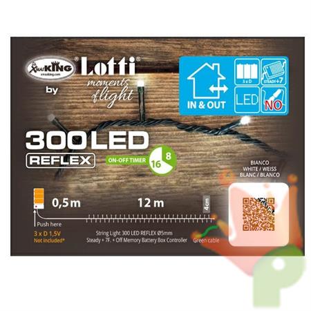 LUCI DI NATALE A BATTERIA 300 LED BIANCO FREDDO