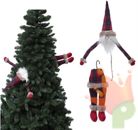 BABBO NATALE SCOZZESE PER ALBERO 80CM