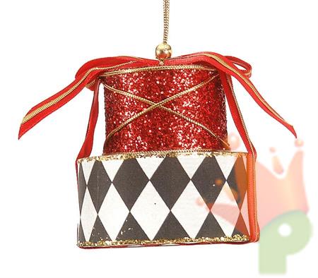DECORAZIONE PENDENTE 9CM ROSSO/ORO