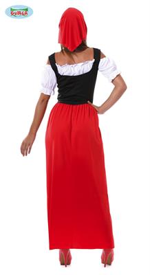 COSTUME LOCANDIERA CONTADINA ROSSA TAGLIA  L 48 50