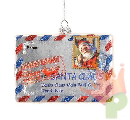 DECORAZIONE PENDENTE LETTERA BABBO NATALE 7,5CM