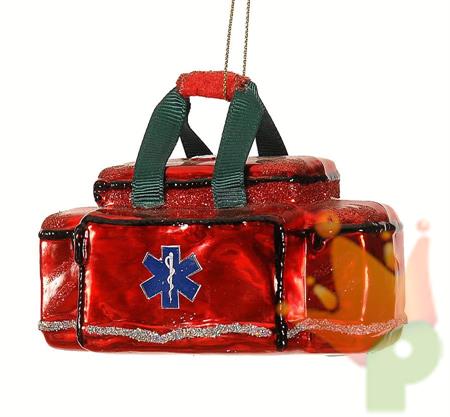 DECORAZIONE PENDENTE IN VETRO 10CM BORSONE MEDICO