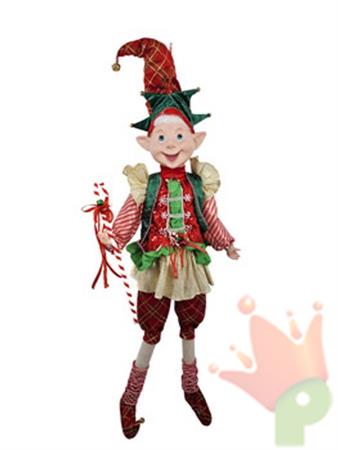 ELFO 120CM ROSSO/VERDE/ORO
