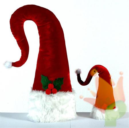 CAPPELLO BABBO NATALE 47CM IN VELLUTO ROSSO