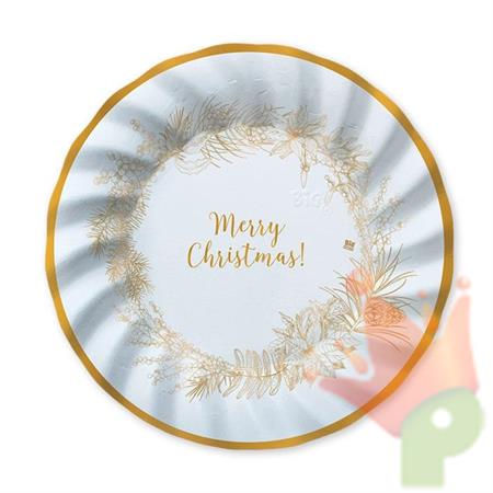 PIATTI 25CM CHRISTMAS GOLD 8PZ