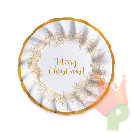 PIATTI FONDI 24CM CHRISTMAS GOLD 6PZ