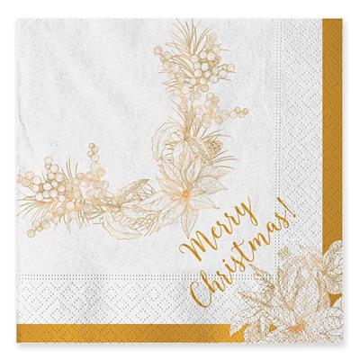 TOVAGLIOLI CHRISTMAS GOLD 33X33CM 20PZ