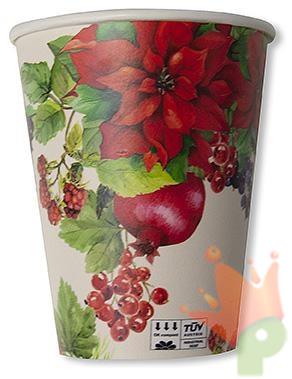 BICCHIERI 250CC X-MAS FRUIT 8PZ
