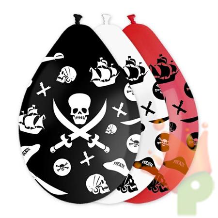 PALLONCINI 12INCH 30CM ALL AROUND PIRATES 10PZ