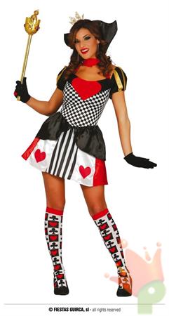 COSTUME REGINA DI CUORI ADULTA  TAGLIA L 42 44