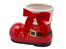 VASO IN CERAMICA SCARPONE BABBO NATALE 19X23X10 CM