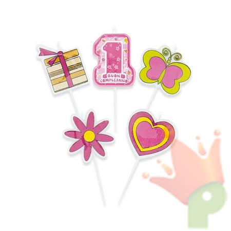 PICKS CANDELINE 1 ROSA 8CM 5PZ
