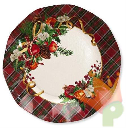 PIATTI PICCOLI 21 CM TARTAN CHRISTMAS 8 PZ