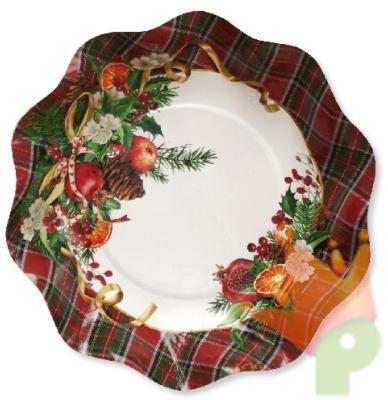 COPPETTA 18,5 CM TARTAN CHRISTMAS 8 PZ