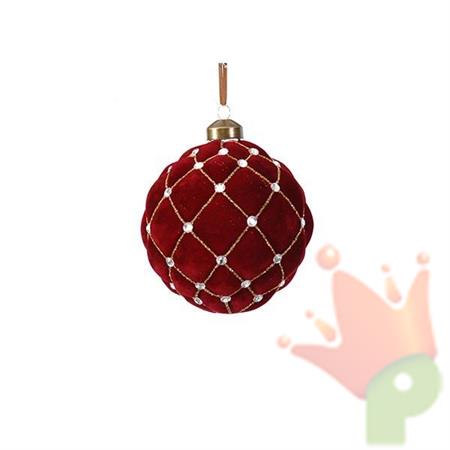 PALLINA IN VELLUTO 10 CM BORDEAUX