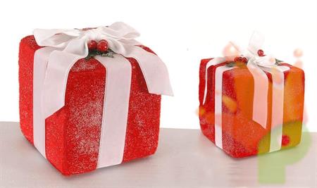 PACCO REGALO 15 CM ROSSO E BIANCO