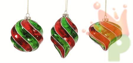 PALLINA DI NATALE IN VETRO 3 FORME ASSORTITE