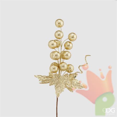 PICK CON BACCHE ORO GLITTER H. 30 CM