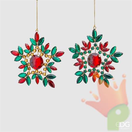 DECORAZIONI DA APPENDERE GEMME VERDE/ROSSO