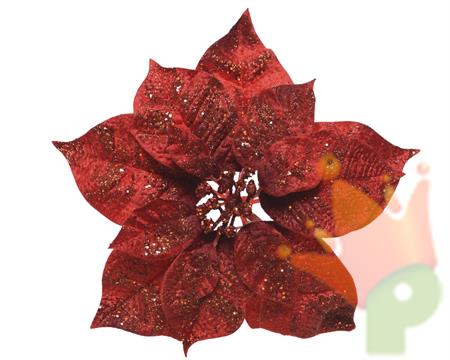 STELLA DI NATALE 26X26X7 CM ROSSO GLITTER