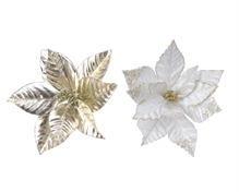 STELLA DI NATALE 27 CM ORO/BIANCO