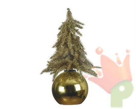 PALLINA CON MINI ALBERO ORO 16 CM