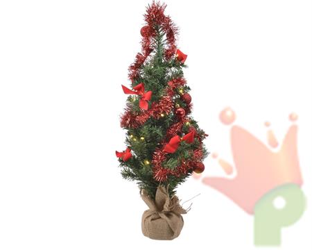 MINI ALBERO 60 CM CON DECORAZIONI ROSSO