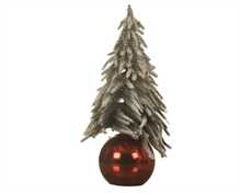 PALLINA ROSSA CON MINI ALBERO INNEVATO 20 CM