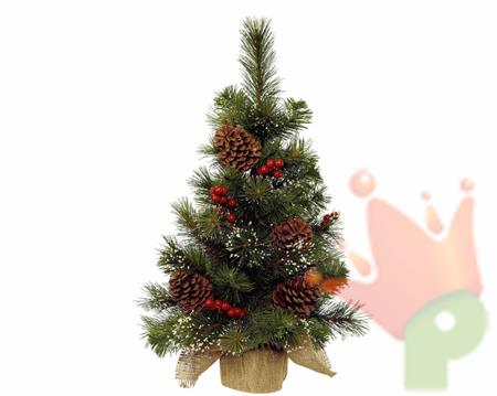 MINI ALBERO IPSWICH SNOWY CON BACCHE E PIGNE 60 CM
