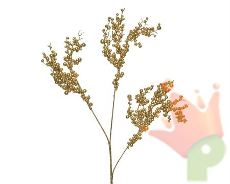 RAMO 72 CM CON BACCHE ORO
