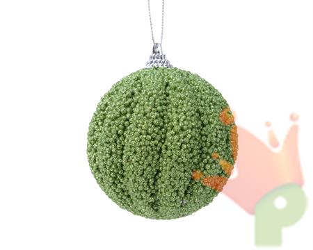 PALLINA 8 CM IN SCHIUMA GLITTERATA VERDE
