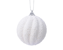 PALLINA DI NATALE IN FOAM BIANCO GLITTER 8 CM