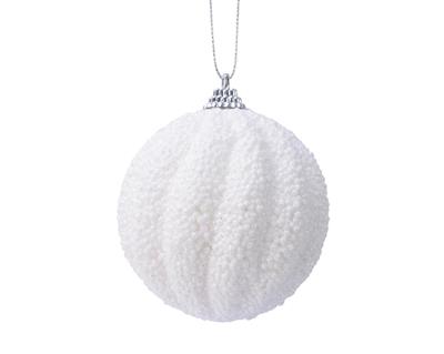 PALLINA DI NATALE IN FOAM BIANCO GLITTER 8 CM