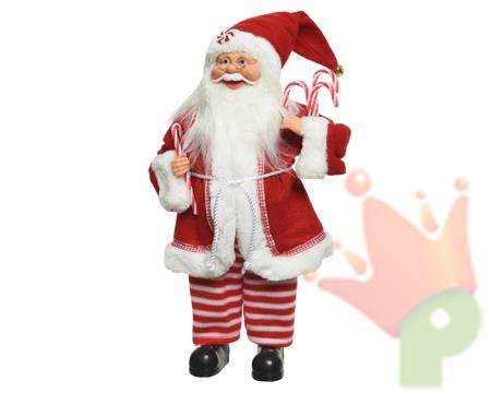 BABBO NATALE 30 CM CON CANDY CANE