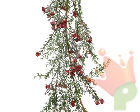 GHIRLANDA NATALIZIA 180 CM CON FIORI ROSSI